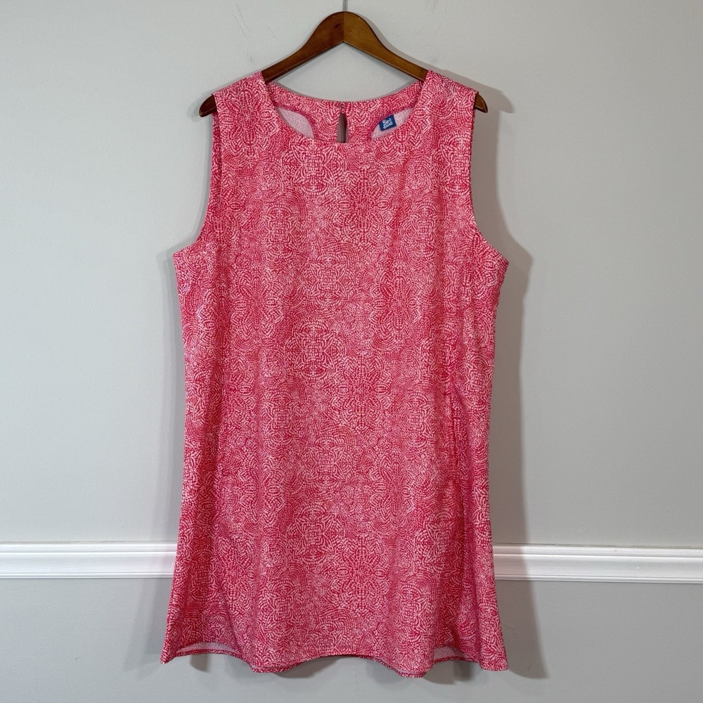 RipSkirt Hawaii Sun Dress Sleeveless Pink White Size XXL Pockets Travel Beach